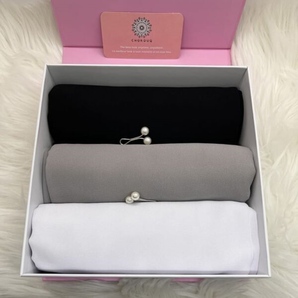 Set of 3 Silk Chiffon Hijabs (Mix 3)