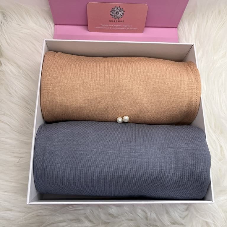 Set of 2 High Quality Jersey Hijabs 100% Cotton (Mix 4)