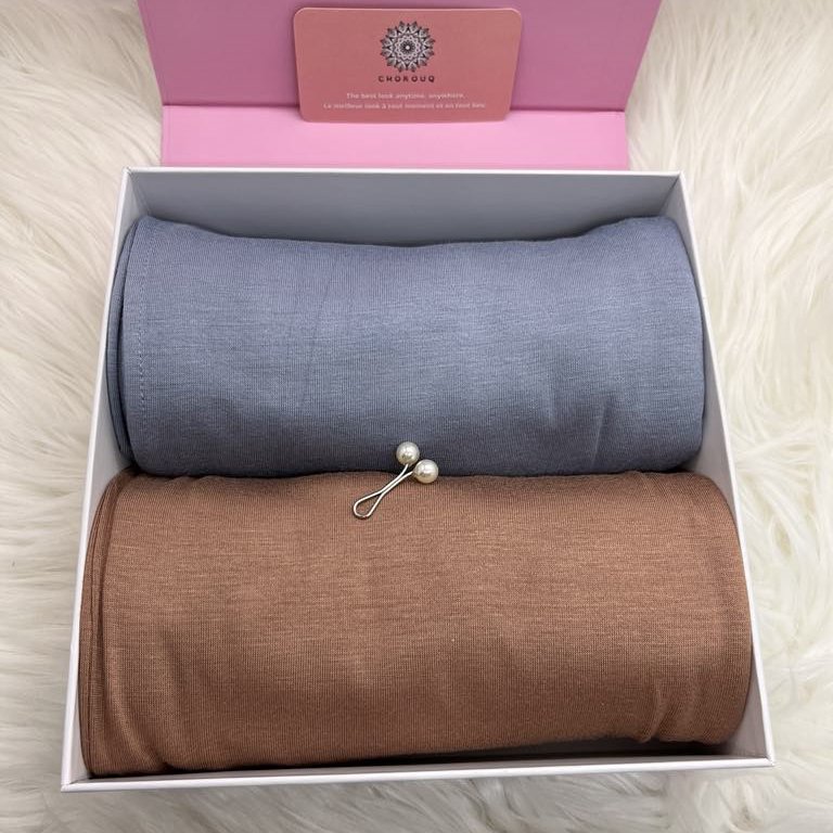 Set of 2 High Quality Jersey Hijabs 100% Cotton (Mix 6)